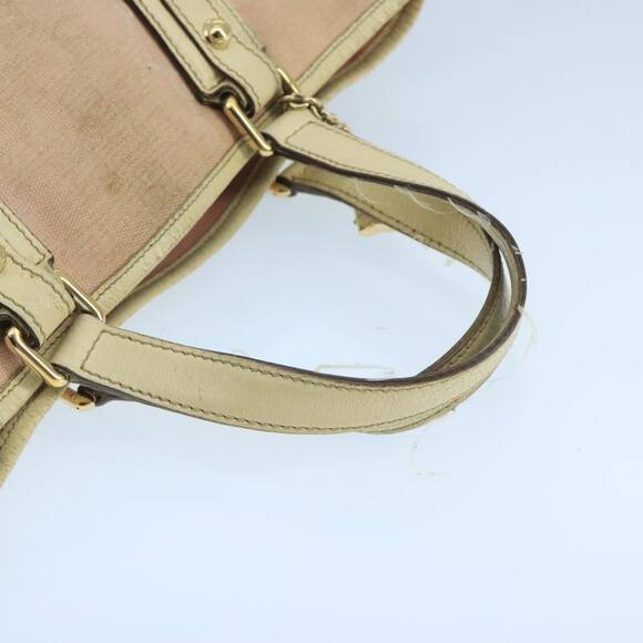 GUCCI GG Canvas Hand Bag Pink Cream Gold - Picture 7 of 12